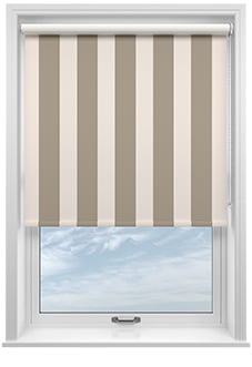 Cowes Stripe (Blackout), Fossil Grey - Twist&Fit Roller Blind